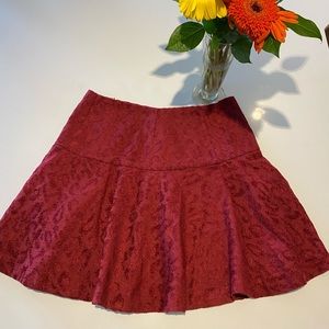 red wine A line skirt